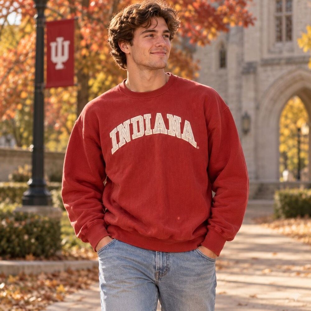 Steve & Barry’s Indiana Hoosiers Sweatshirt Men’s M Red Crewneck Vintage